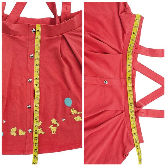 Suspender Skirt Winnie Pooh Bees Disney Plus Size 3X Orange Red Stretch Skirtall - Picture 9 of 11